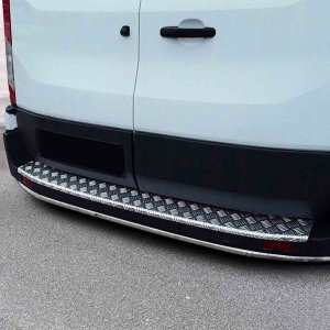 Ford Transit Rear Bumper Sill Cover - Omac - Aluminium - Matte Silver - 2015-2025